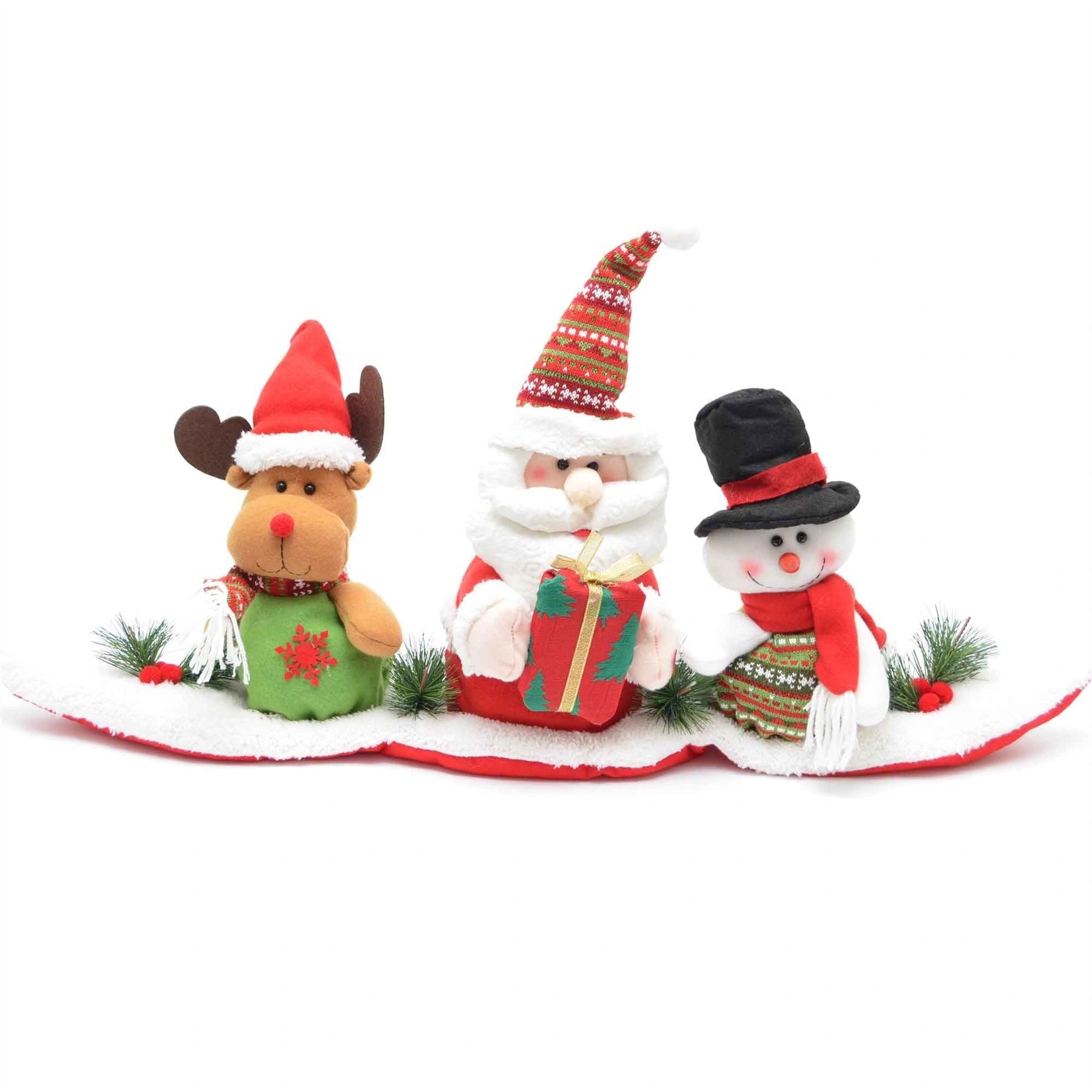 3 Teddy Set Christmas Decorations Animated Party Decoration Santa Snowman Reindeer