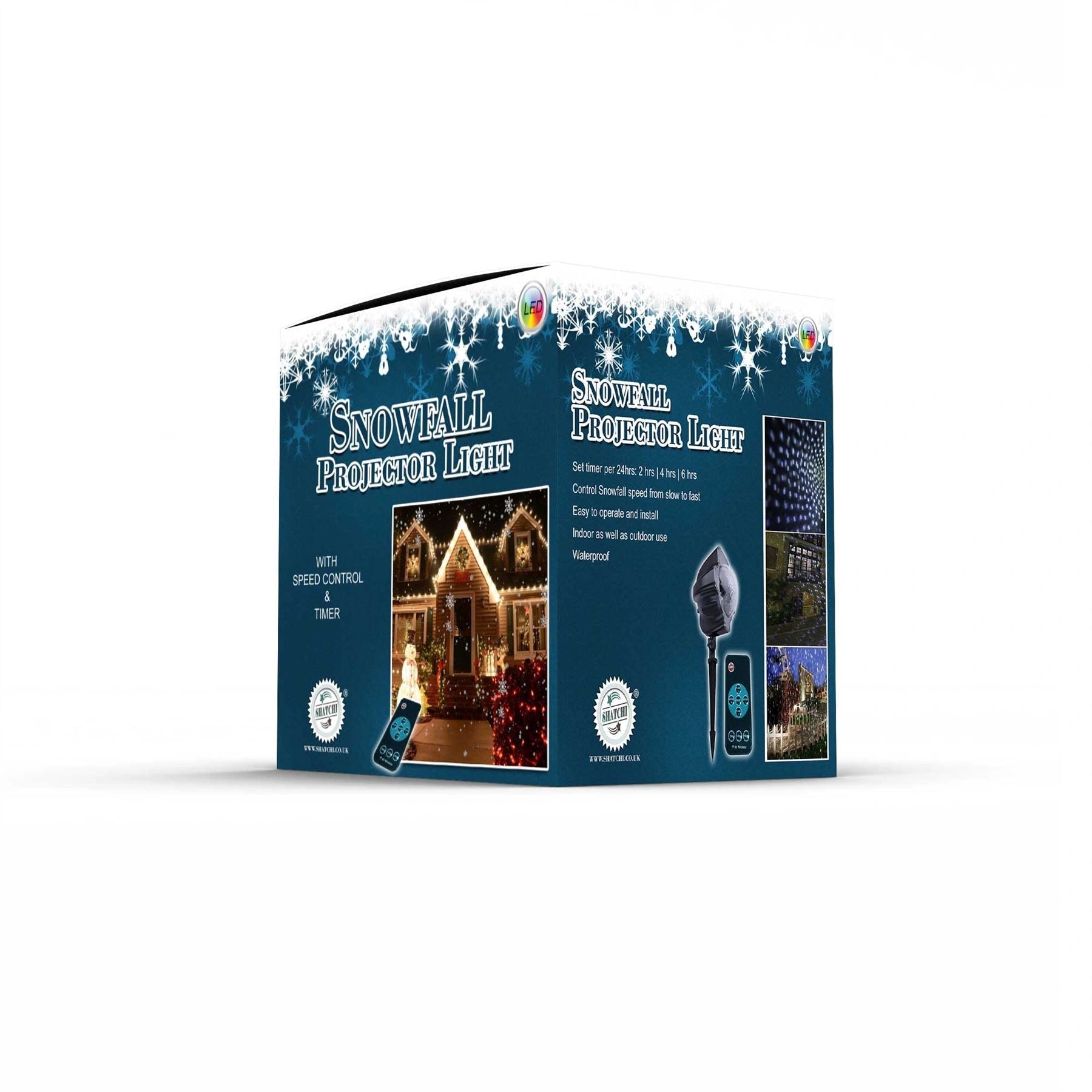 Outdoor Christmas Decorations Lights LED Snow Falling Moving Projector Home