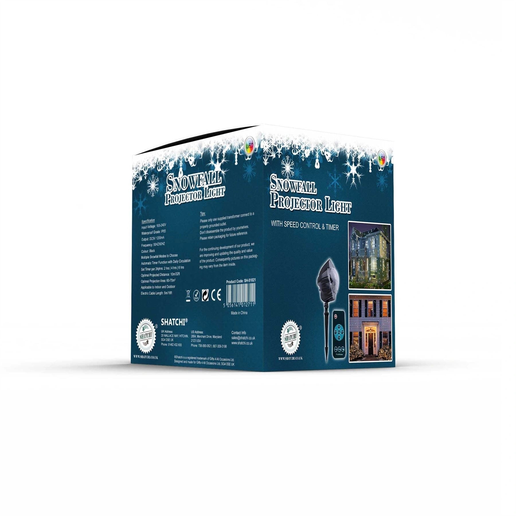 Outdoor Christmas Decorations Lights LED Snow Falling Moving Projector Home