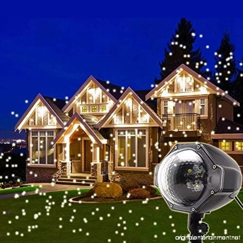 Outdoor Christmas Decorations Lights LED Snow Falling Moving Projector Home