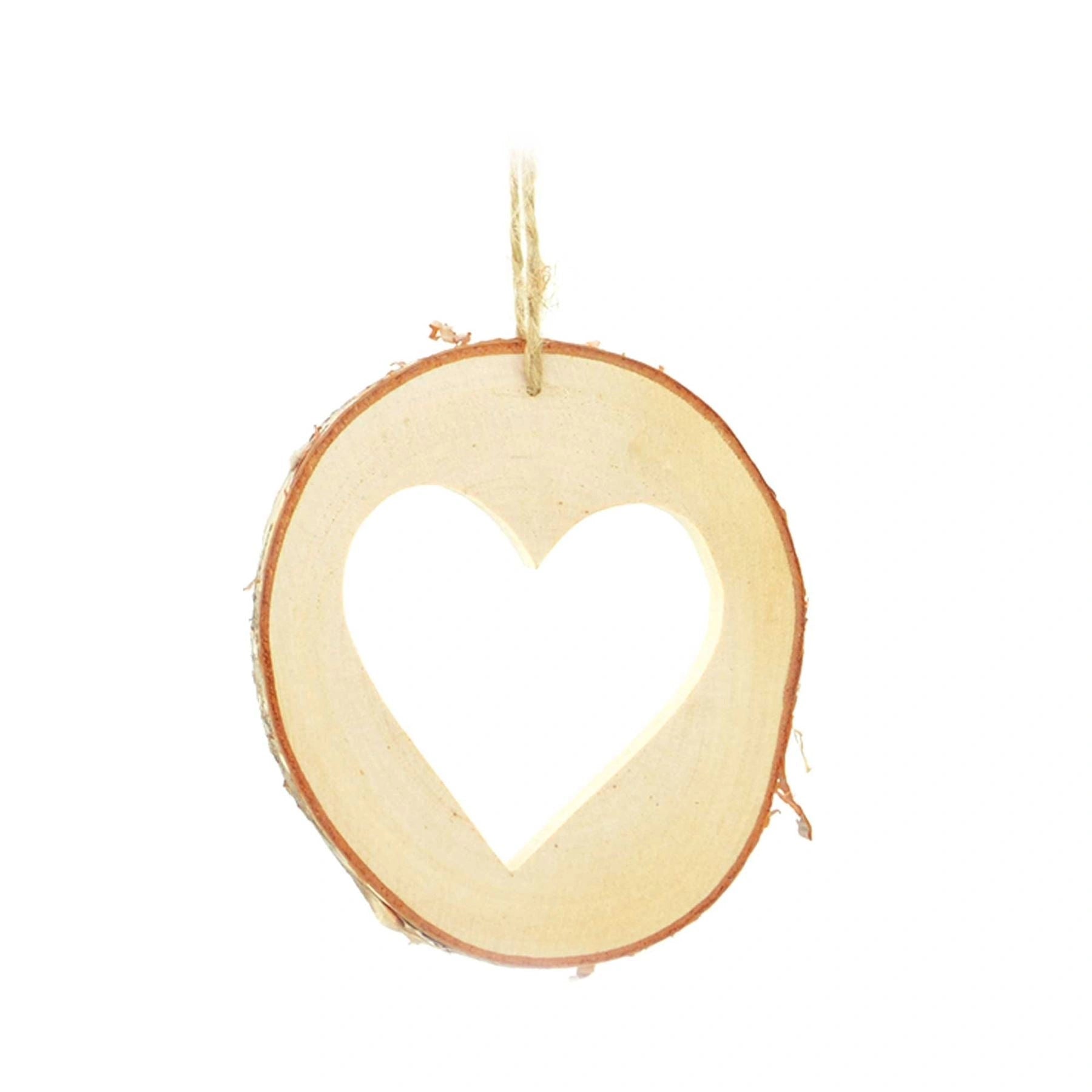 10Cm Wooden Ornament Carved Heart Christmas Tree Hanging Decorations Xmas Gifts