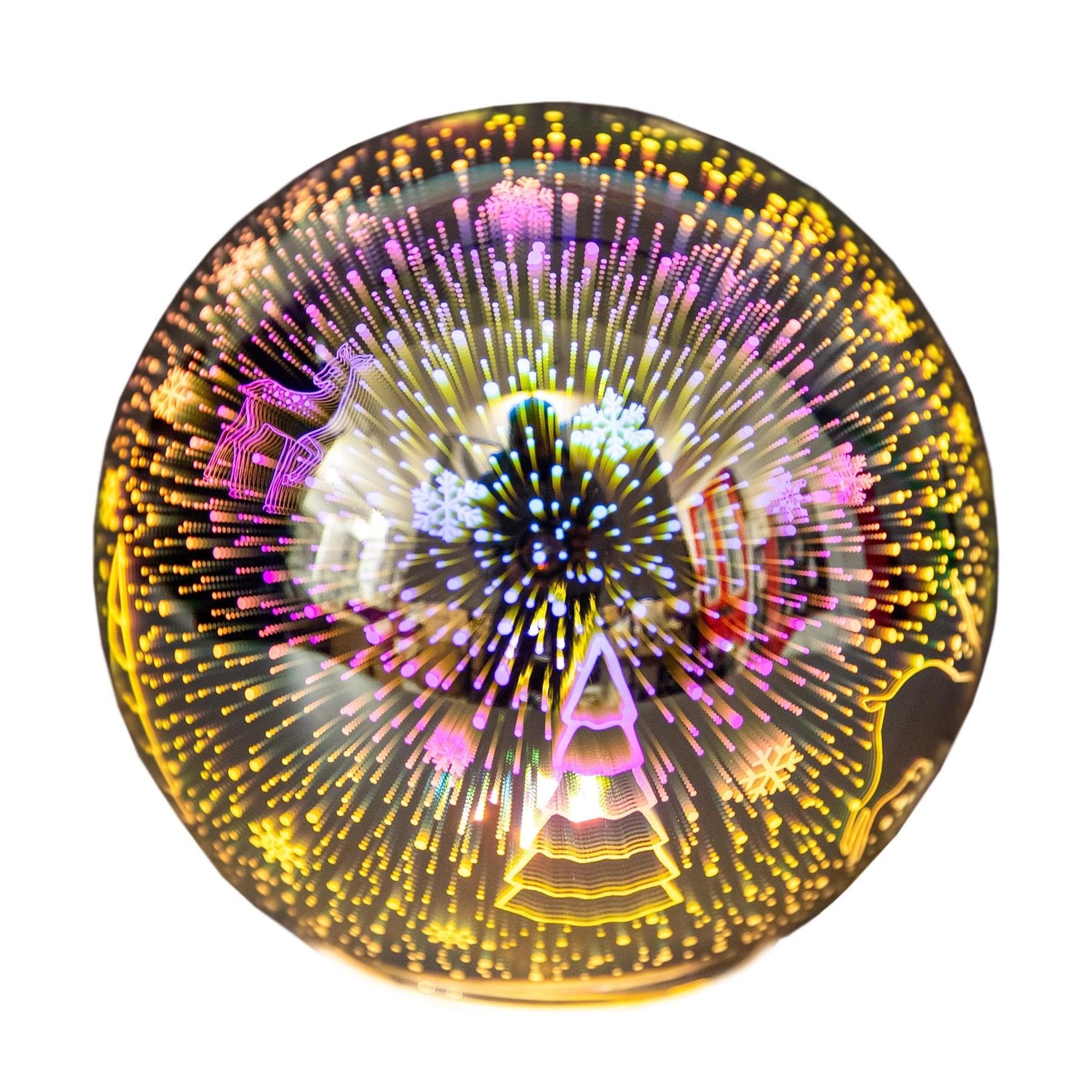 Christmas Crystal Ball D Colorful Table Light Led Globe Forest 13cm Home Decor