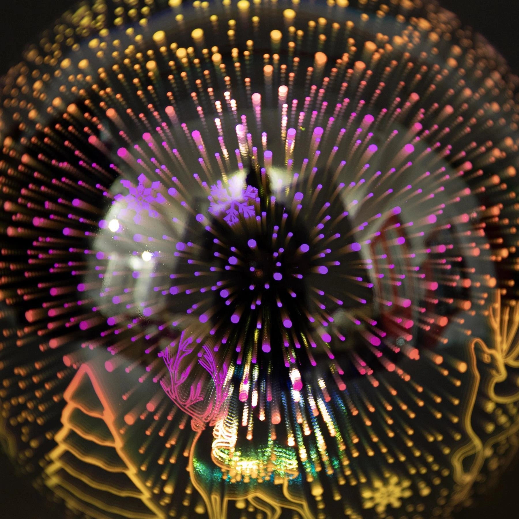 Christmas Crystal Ball D Colorful Table Light Led Globe Forest 13cm Home Decor