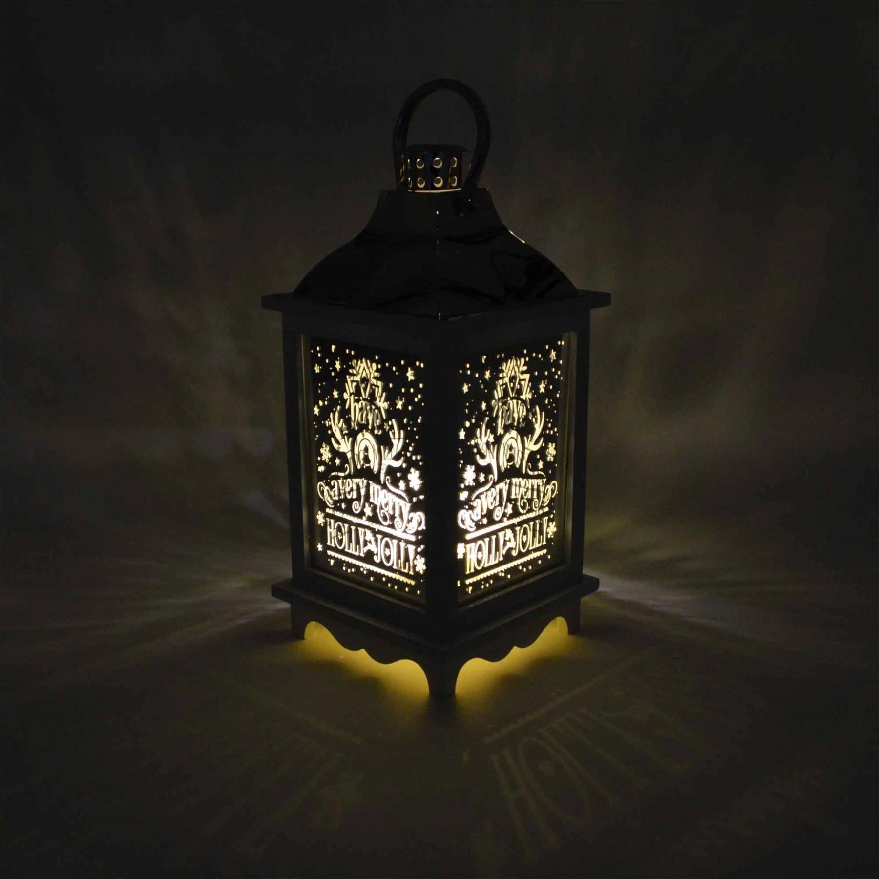 Christmas Decorations Lantern White Wooden - LED Lights Home Battery Lights