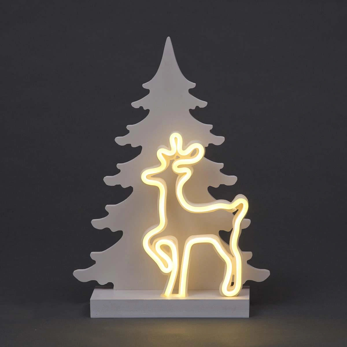 40cm Reindeer Silhouette Light Battery Operated Lamp Tree Xmas Home Decorations