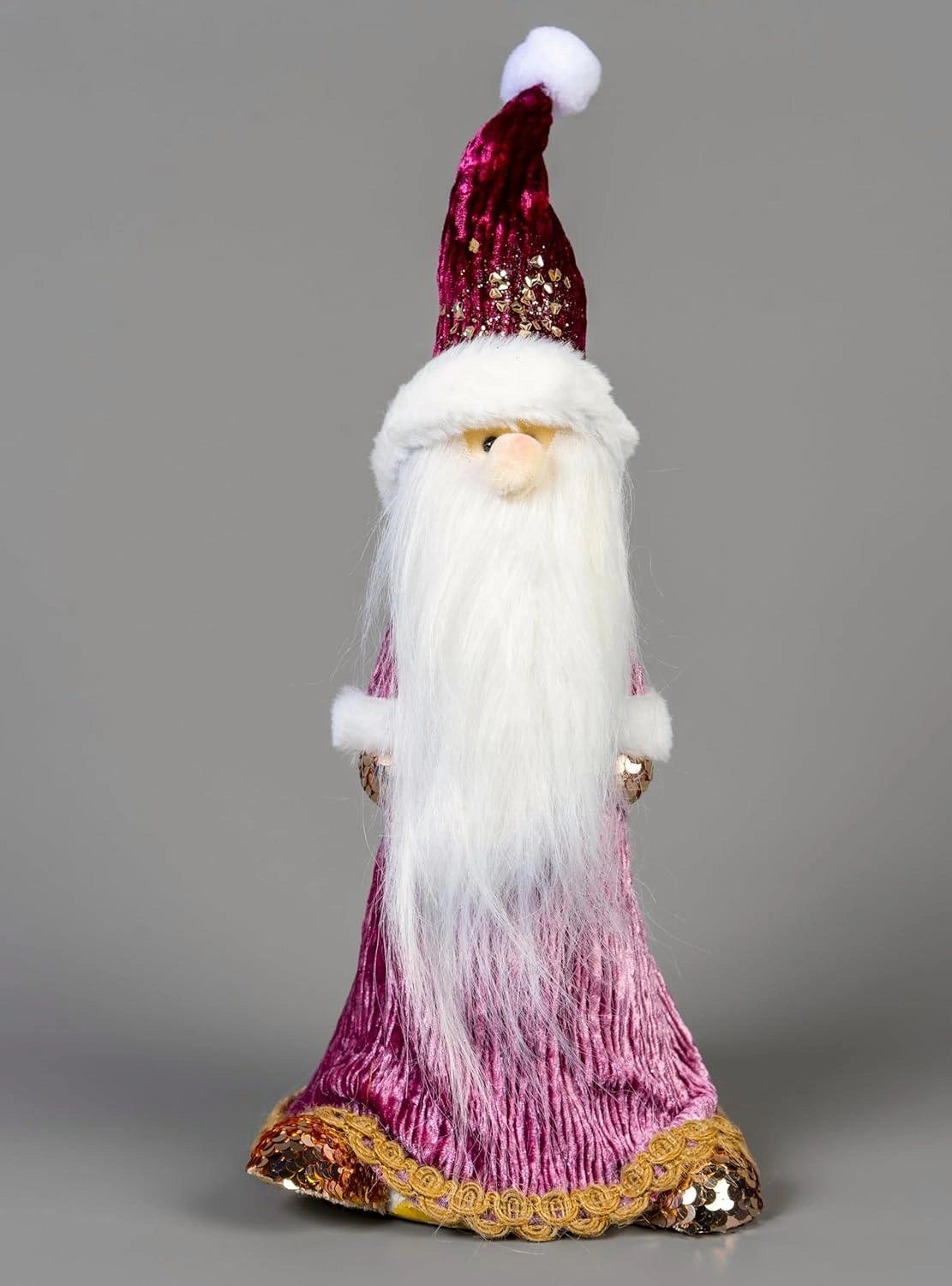 Burgundy Christmas Santa Decoration Figure Centerpiece Tabletop Window Decor