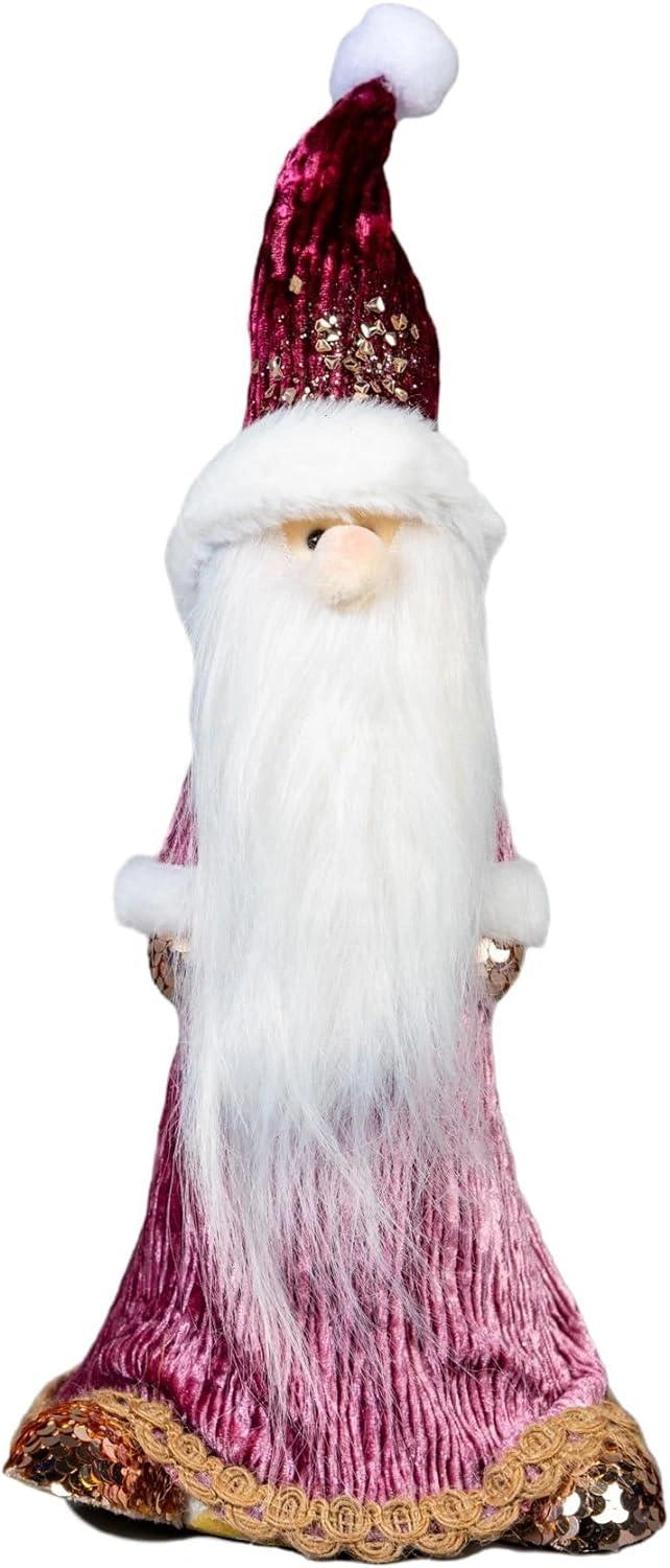 Burgundy Christmas Santa Decoration Figure Centerpiece Tabletop Window Decor