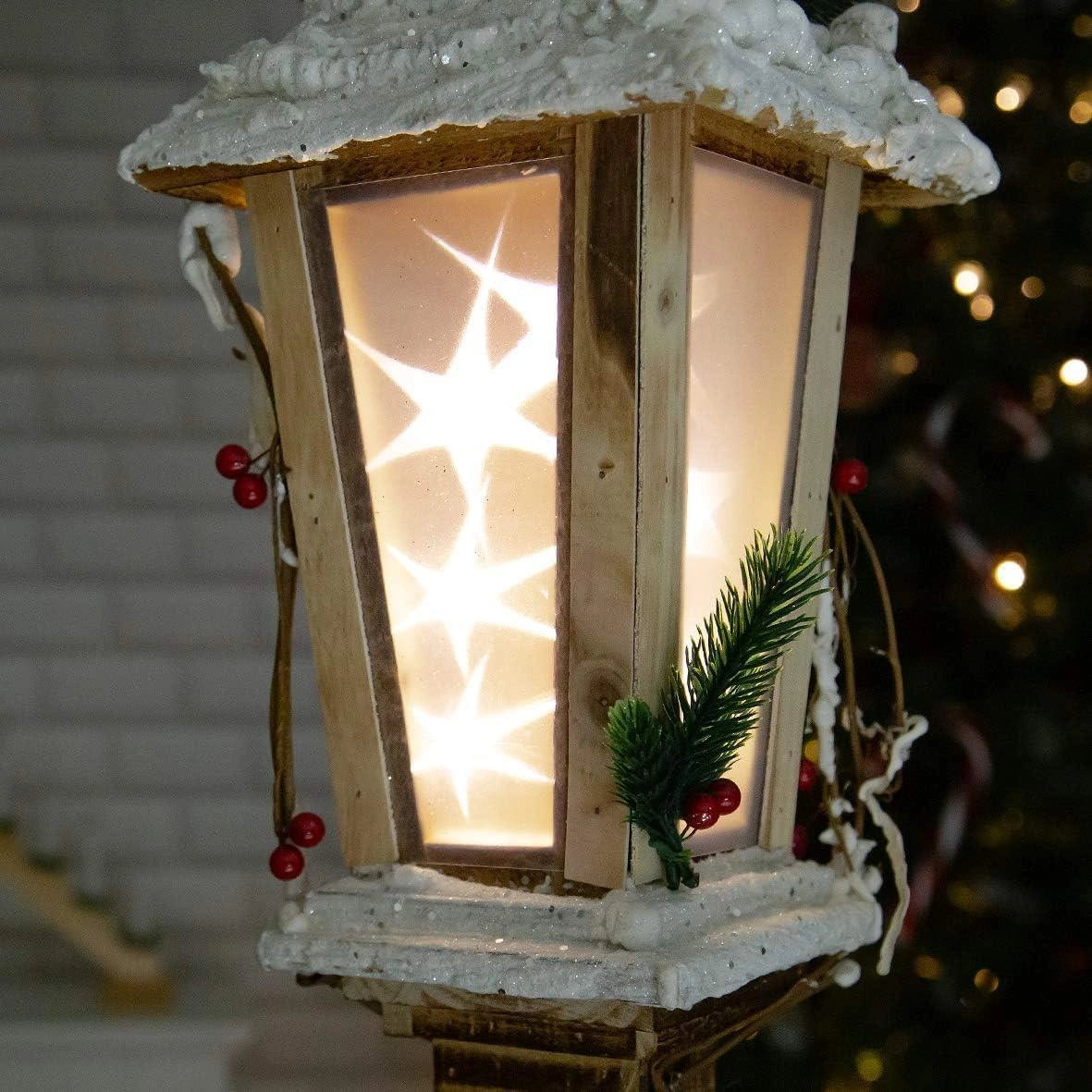 Christmas Wooden Lamp Post - 19*19*85Cm