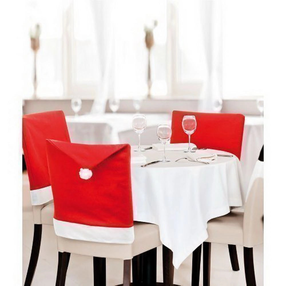 100 x Christmas Santa Hat Chair Cover Dinner Table Decoration Party Home Decor