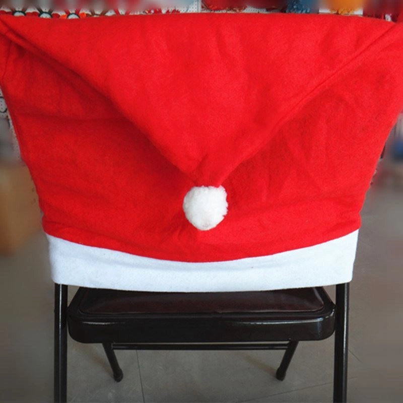 100 x Christmas Santa Hat Chair Cover Dinner Table Decoration Party Home Decor