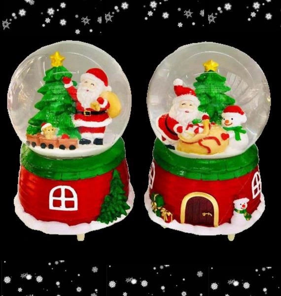 Christmas Santa Snowman Snow Globe Glitter Xmas Home Mantel Decorations Presents