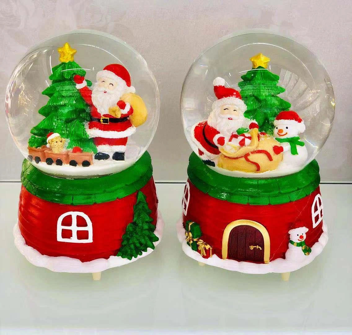 Christmas Santa Snowman Snow Globe Glitter Xmas Home Mantel Decorations Presents