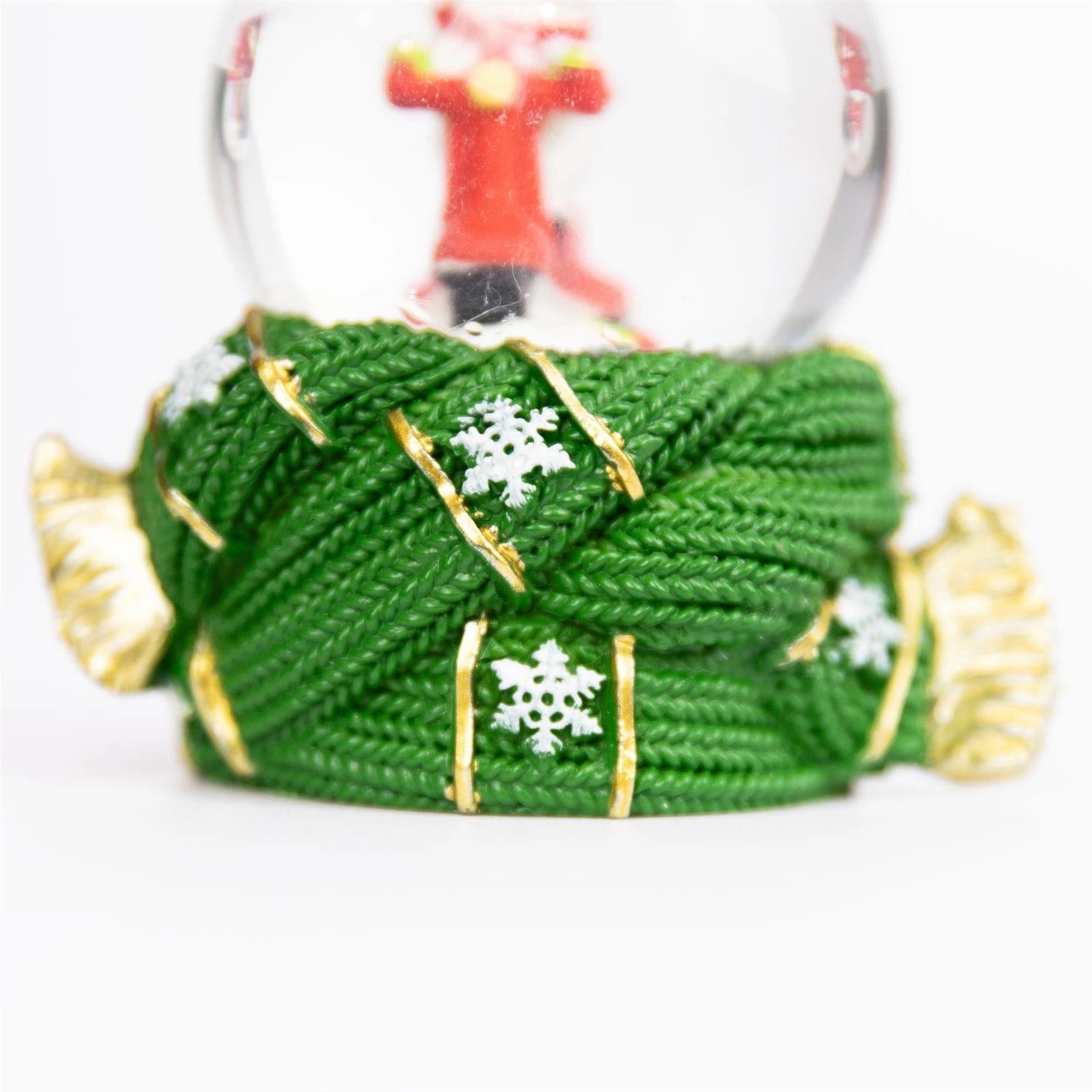 7cm Christmas Snow Globe Santa Reindeer Scarf Tabletop Window Xmas Home Decor