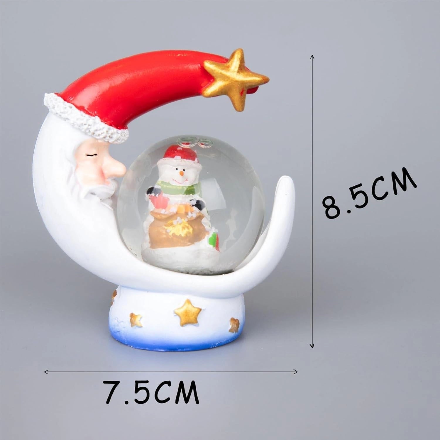 Christmas Snow Globe Moon Base Snowman 1x Santa Tabletop Window Xmas Home Decor