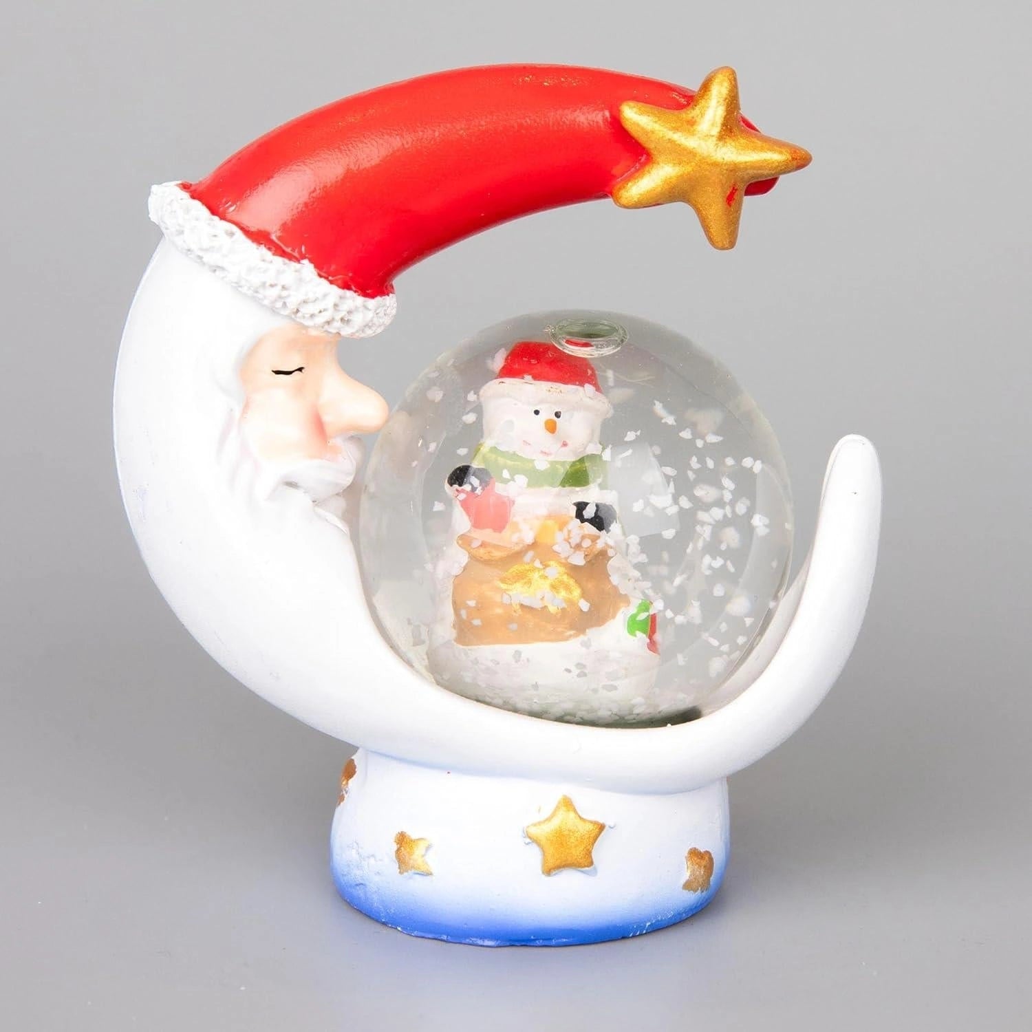 Christmas Snow Globe Moon Base Snowman 1x Santa Tabletop Window Xmas Home Decor
