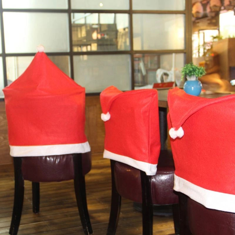 4 x Christmas Santa Hat Chair Cover Dinner Table Decoration Party Home Decor