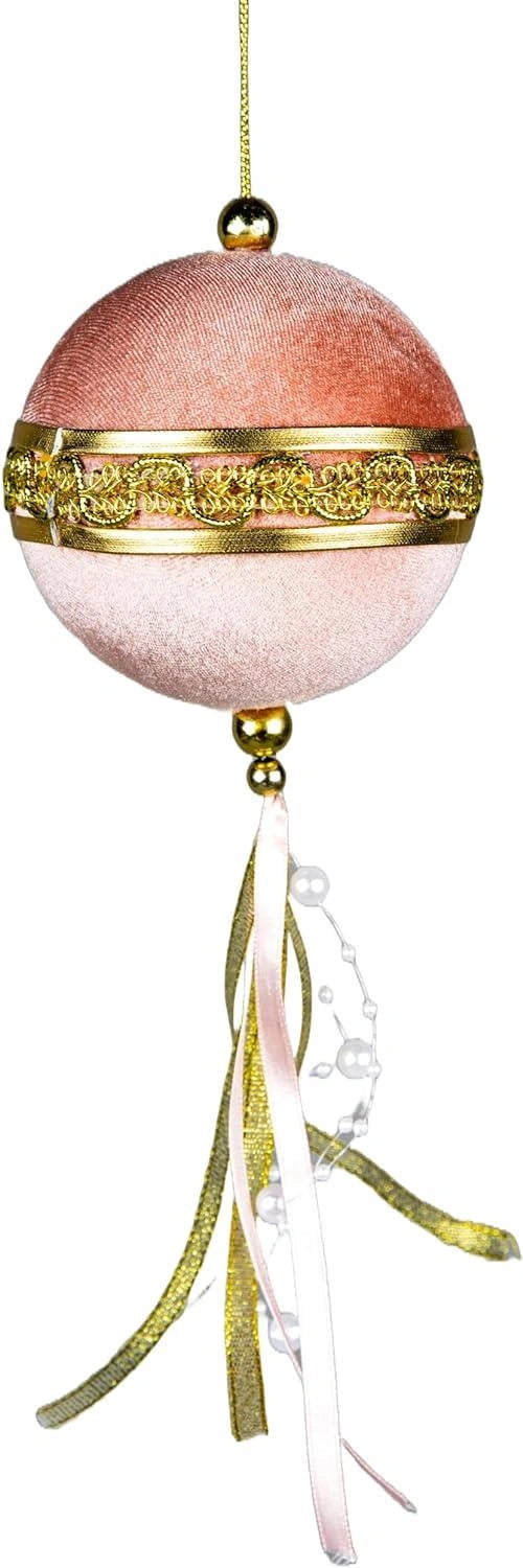 1X Christmas Hanging Ornament Tree Pendants Pink Ball Bauble 9cm Xmas Decoration