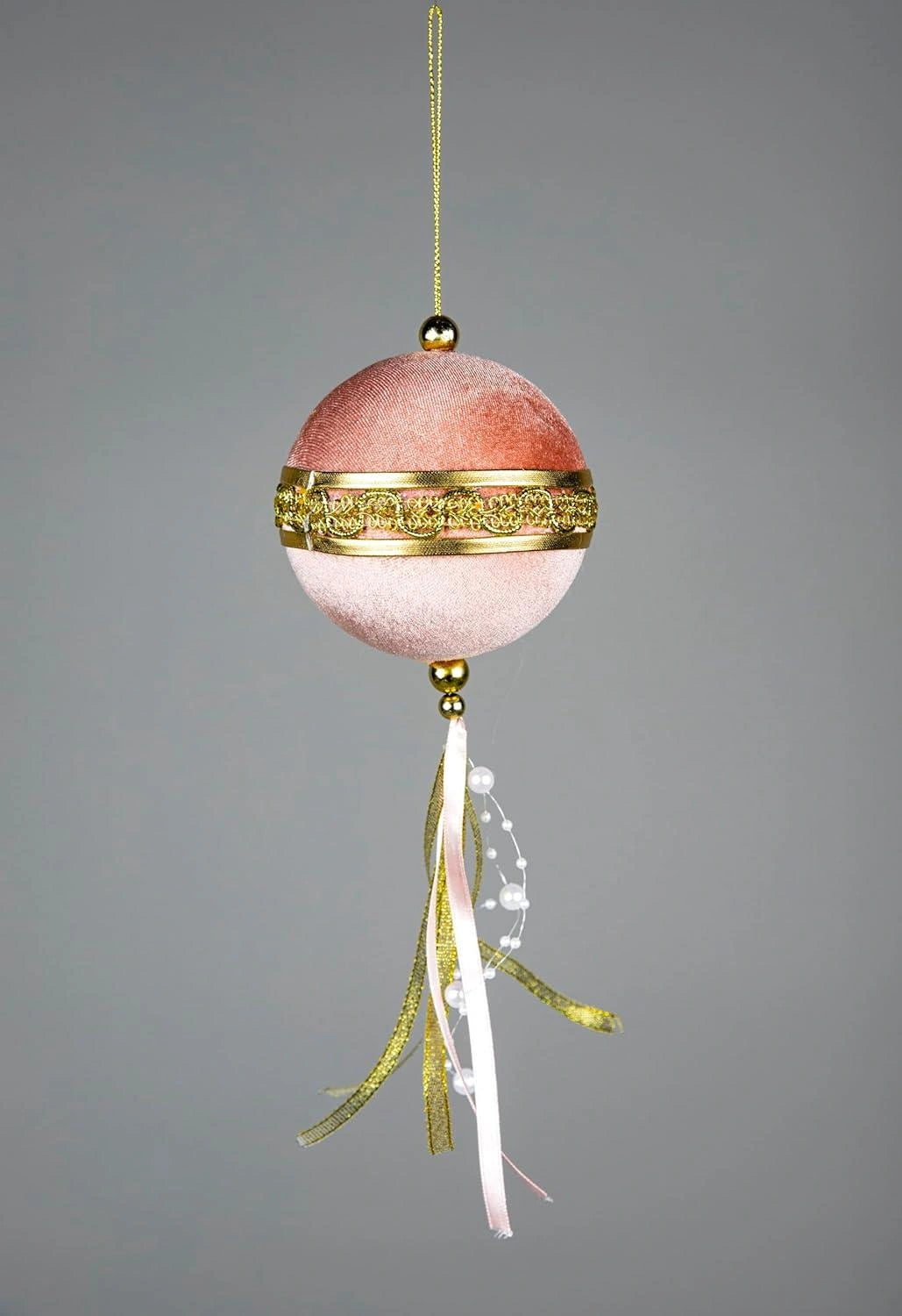 1X Christmas Hanging Ornament Tree Pendants Pink Ball Bauble 9cm Xmas Decoration