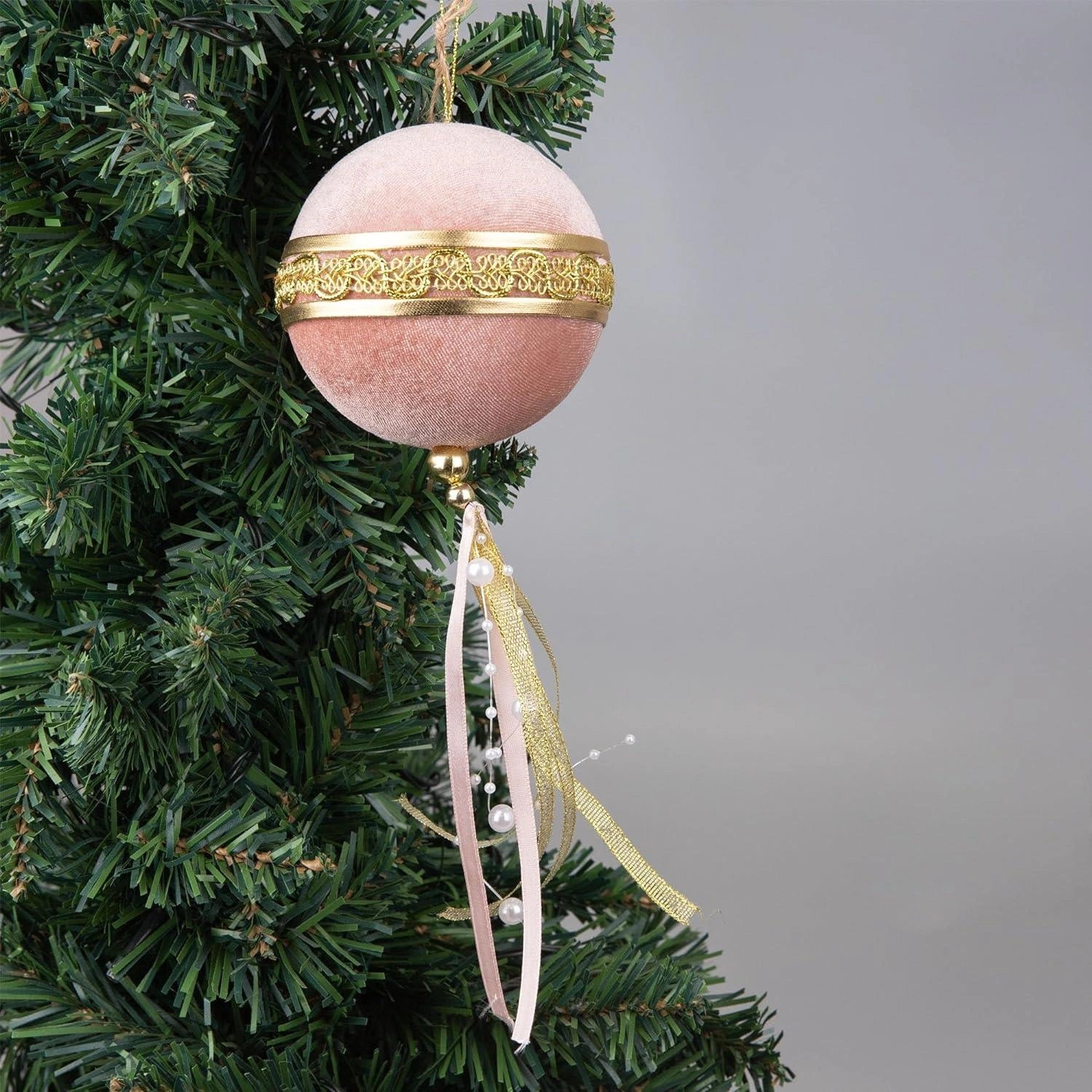 1X Christmas Hanging Ornament Tree Pendants Pink Ball Bauble 9cm Xmas Decoration