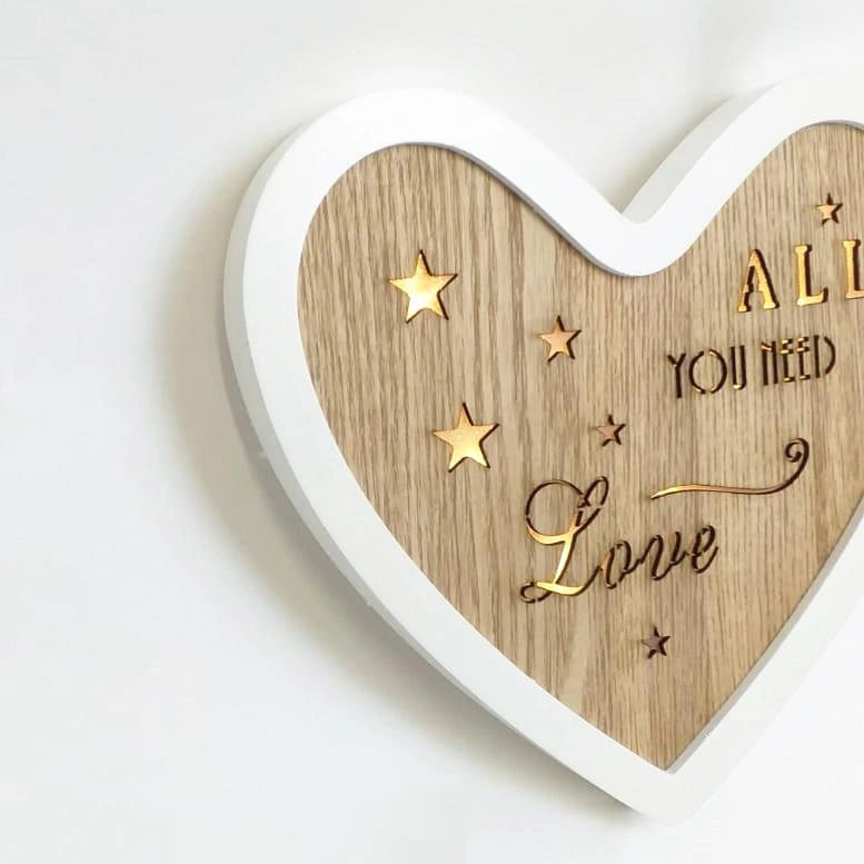 Christmas Wooden Pre-Lit Heart Frame Wall Window Hanging LED Xmas Decorations