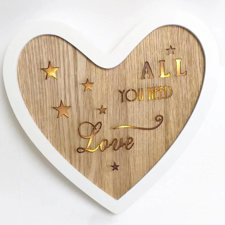 Christmas Wooden Pre-Lit Heart Frame Wall Window Hanging LED Xmas Decorations