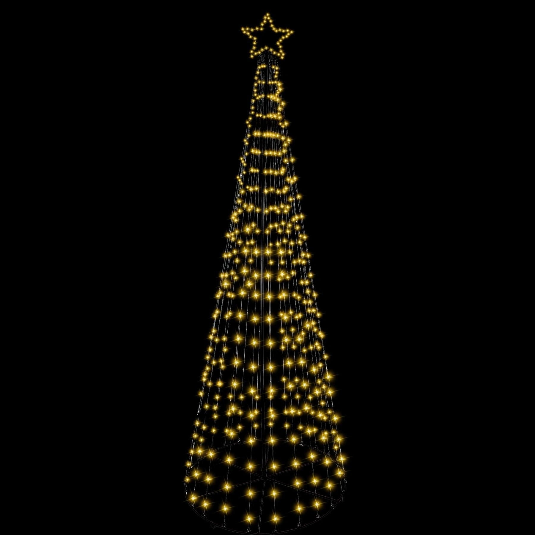 Christmas Cone Tree Maypole Star Topper Multifunction LED Light Xmas Decor 4.6FT