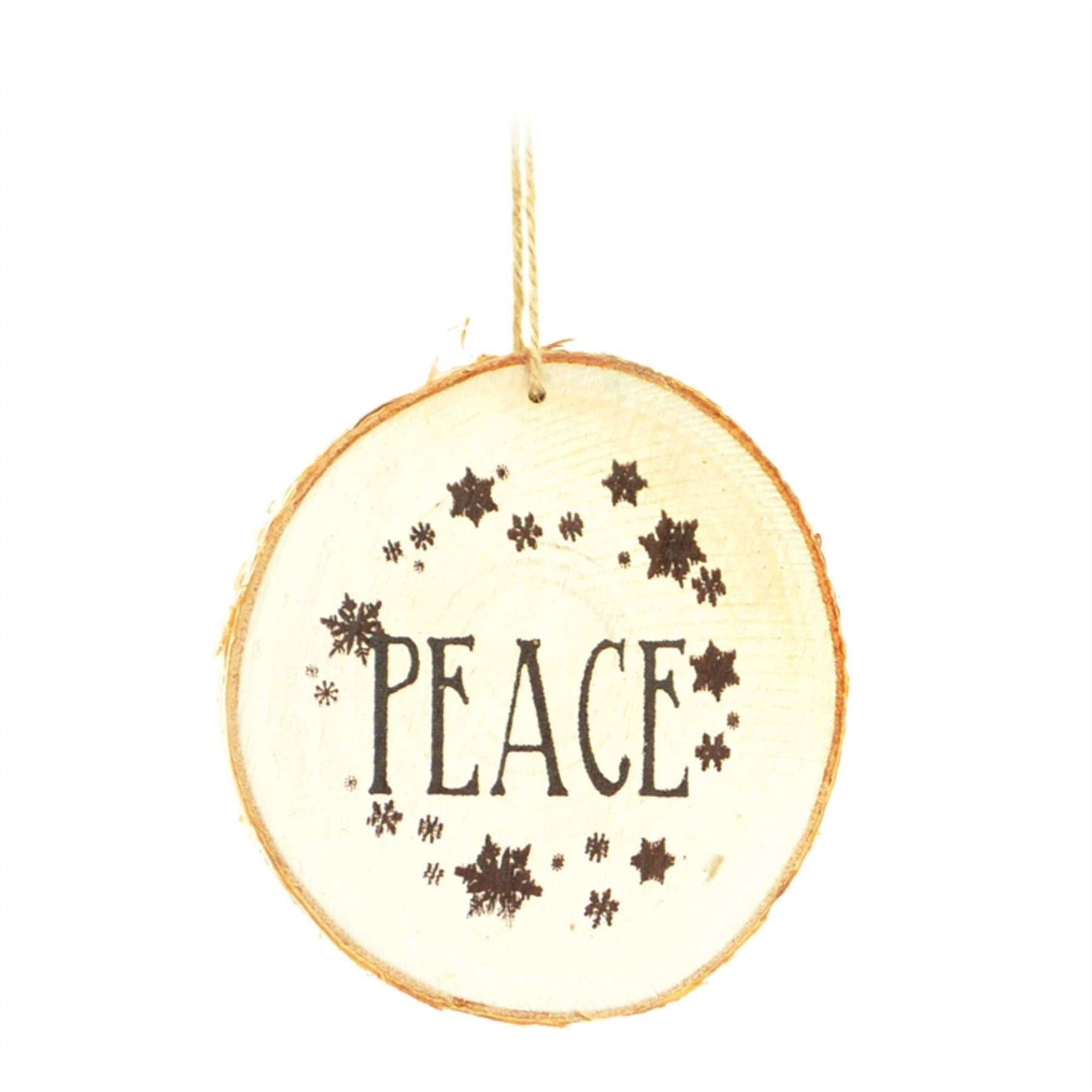 10Cm Wooden Ornament Wording "Peace" Christmas Tree Hanging Decorations Xmas Gifts