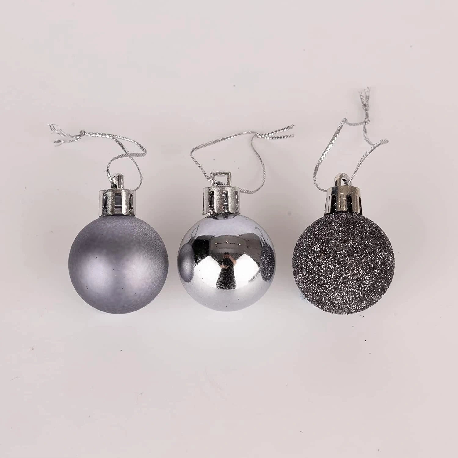 24X Christmas Baubles Tree Ornament Dark Grey Ball Xmas Hanging Decoration 30mm