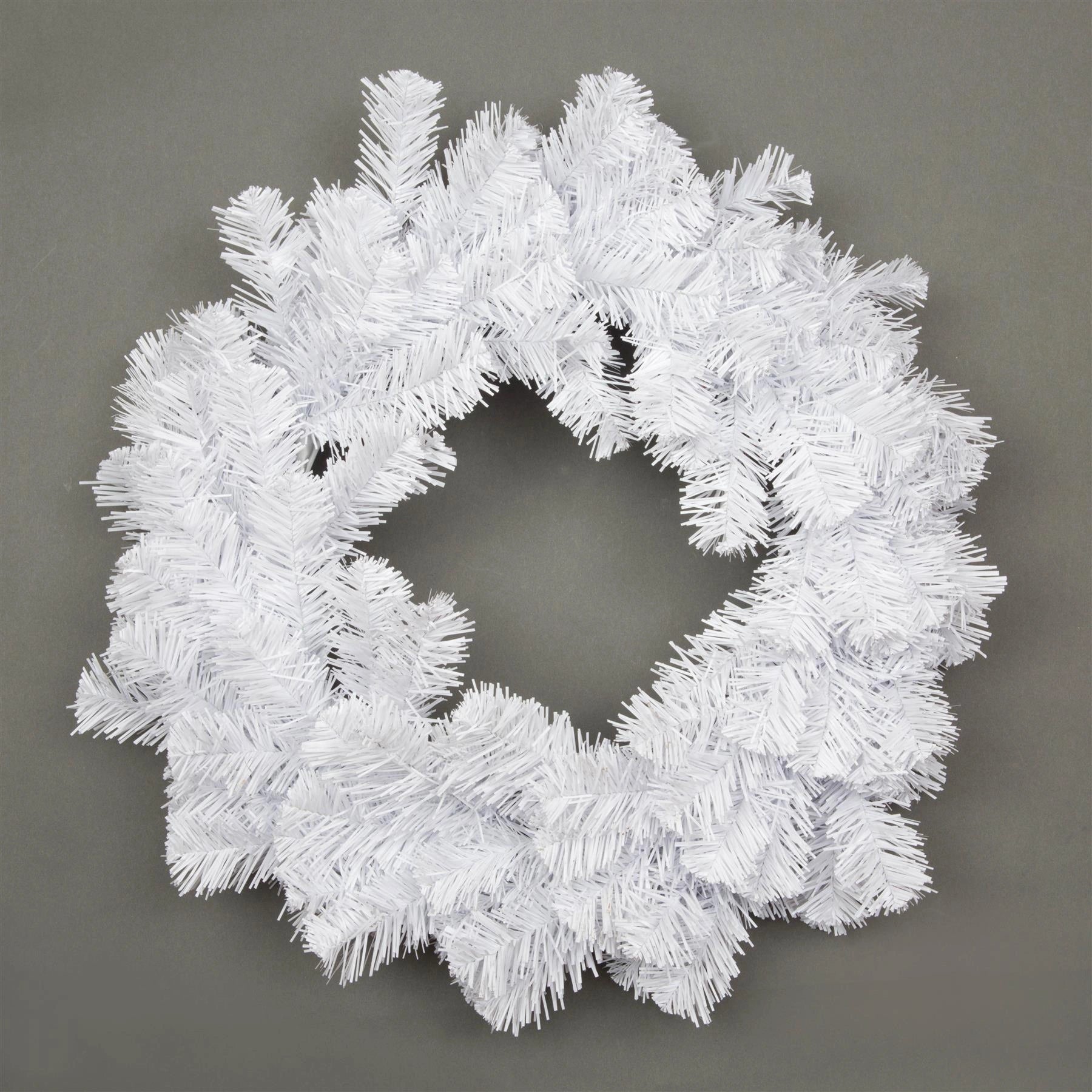White Christmas Wreath Artificial Bushy Pine Wall Door XMAS Home Decoration 55CM