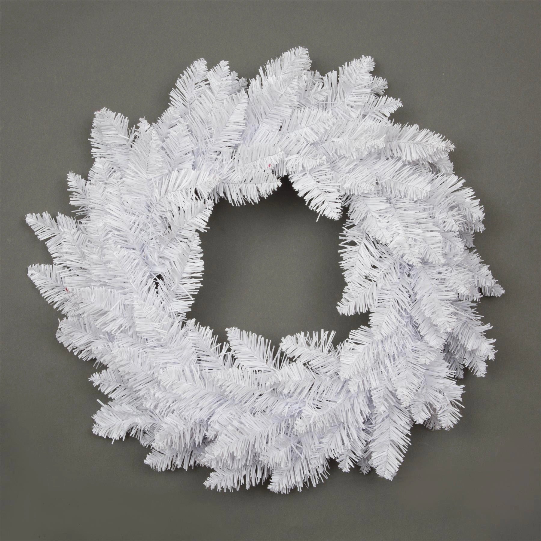 White Christmas Wreath Artificial Bushy Pine Wall Door XMAS Home Decoration 55CM
