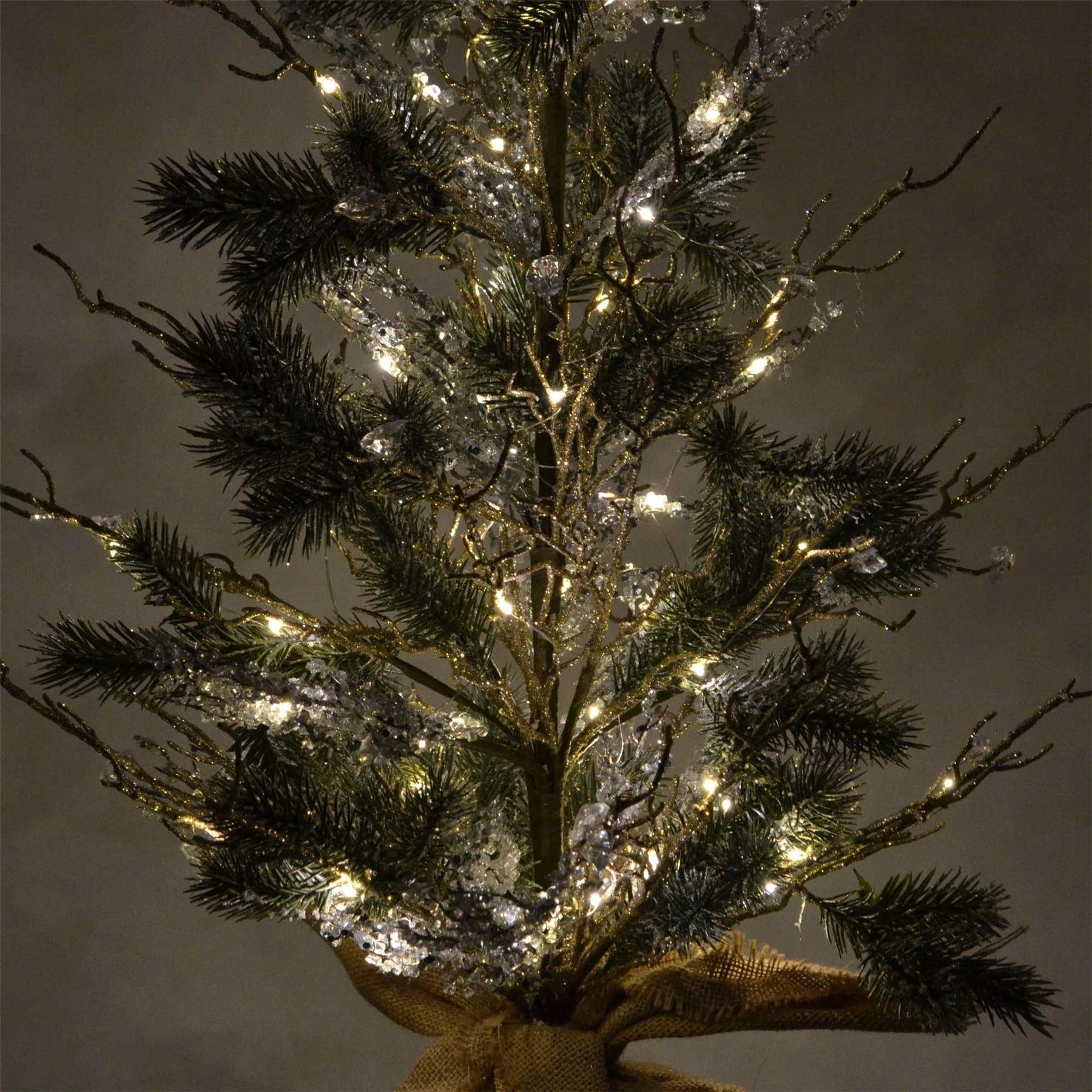 Pre-lit LED Christmas Tree Battery USB Operated With Warm White Lights Decor 36
