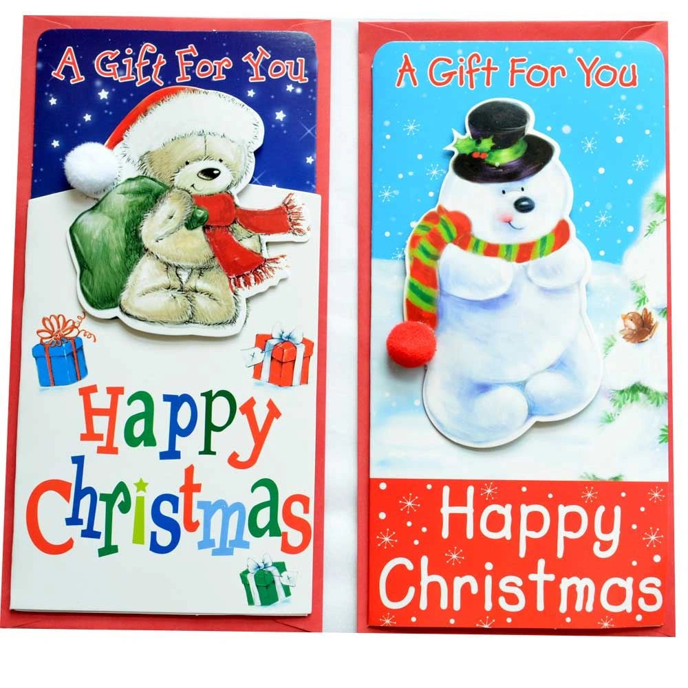 Pack Of 4 Cute Christmas Money Wallets Gift Cards Envelopes Handmade 3D Quality