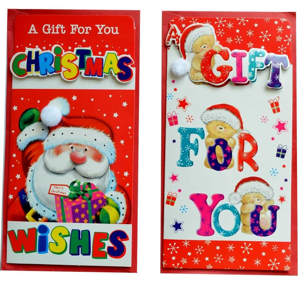 Pack Of 4 Cute Christmas Money Wallets Gift Cards Envelopes Handmade 3D Quality