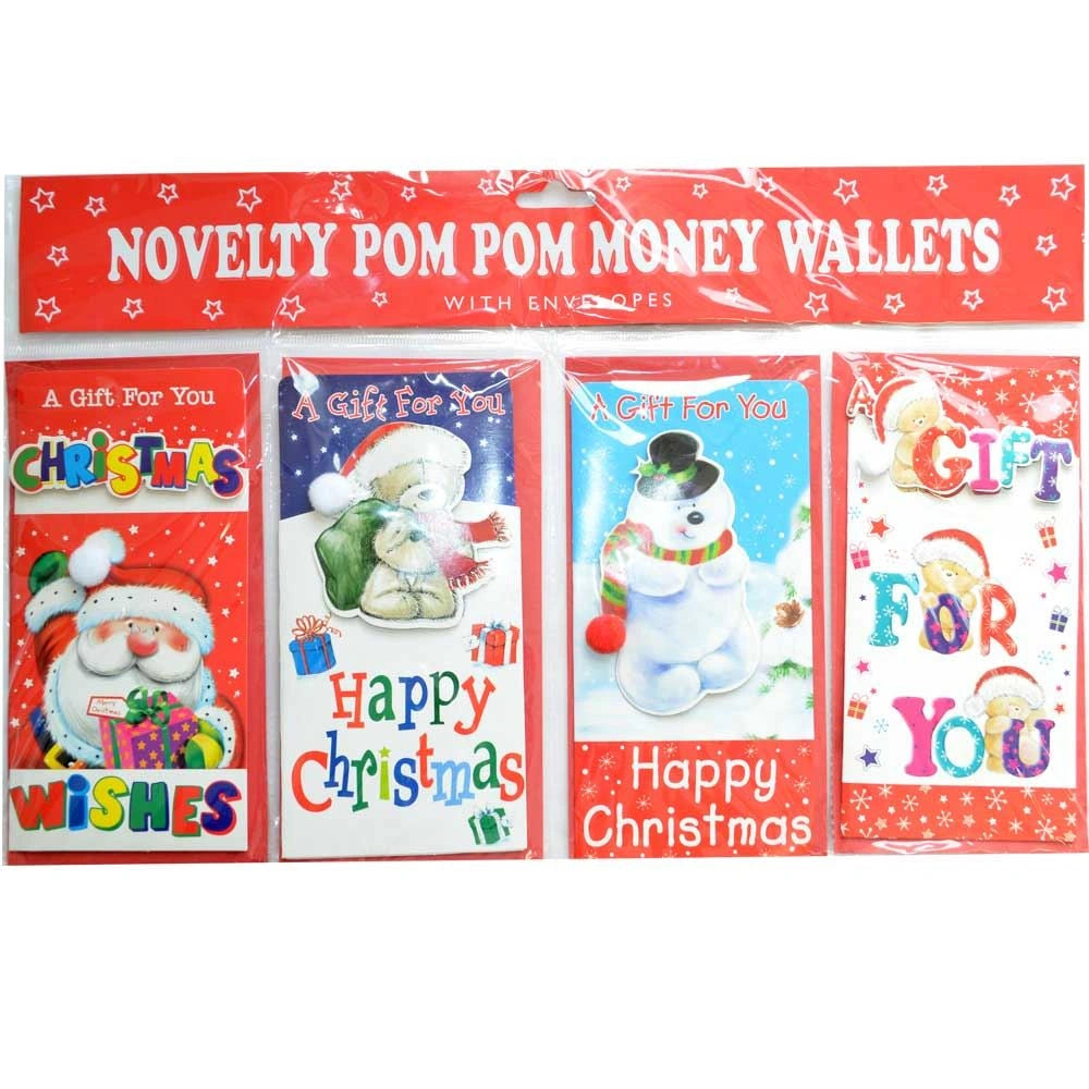 Pack Of 4 Cute Christmas Money Wallets Gift Cards Envelopes Handmade 3D Quality