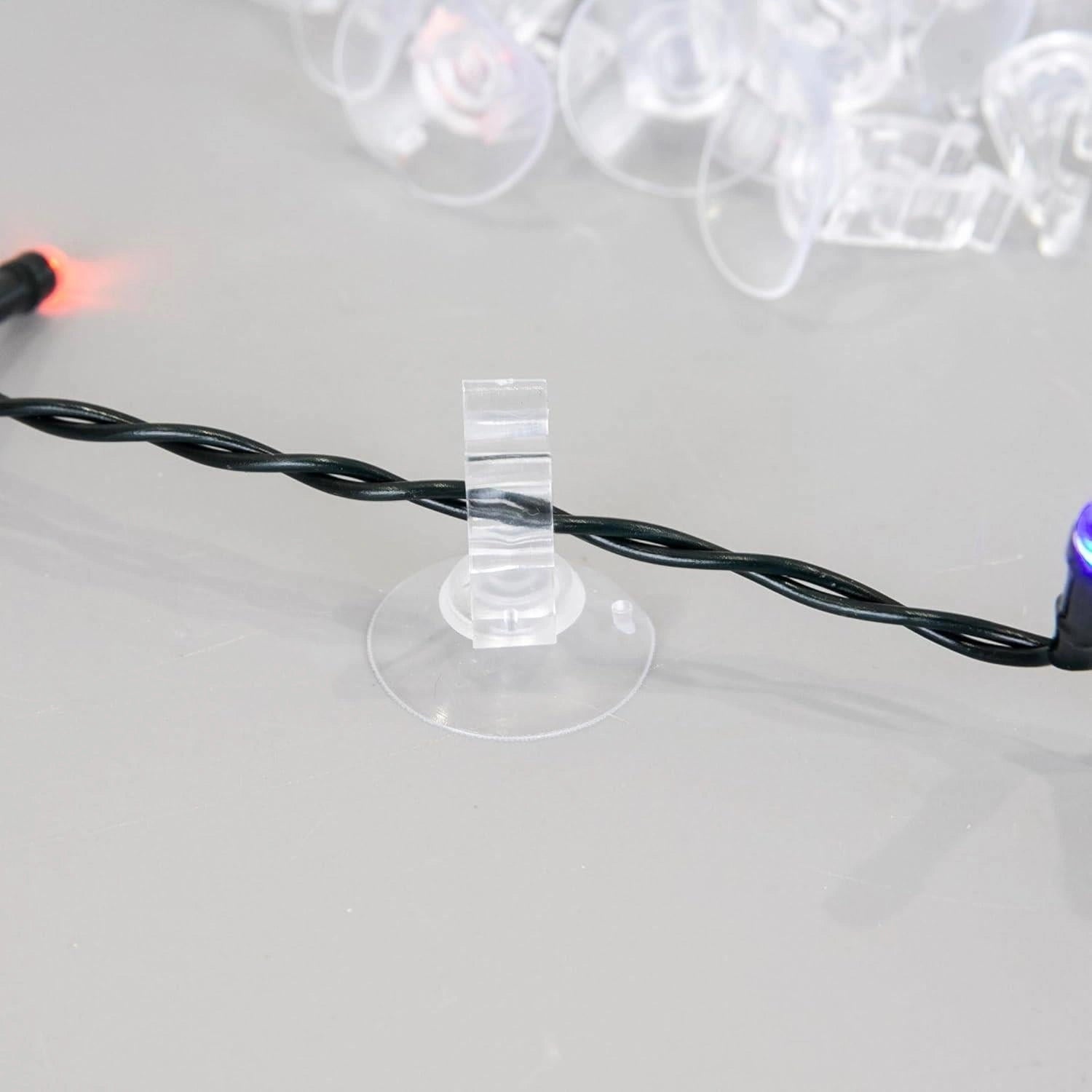 Window Suction Hook Mini Clip With Slot Christmas Light Rope String Decor 50pcs