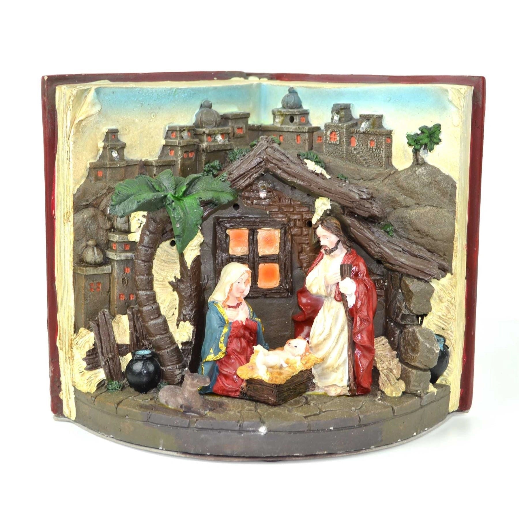 Christmas Musical Light Up Nativity Sculpture Set Presents Home Xmas Decorations