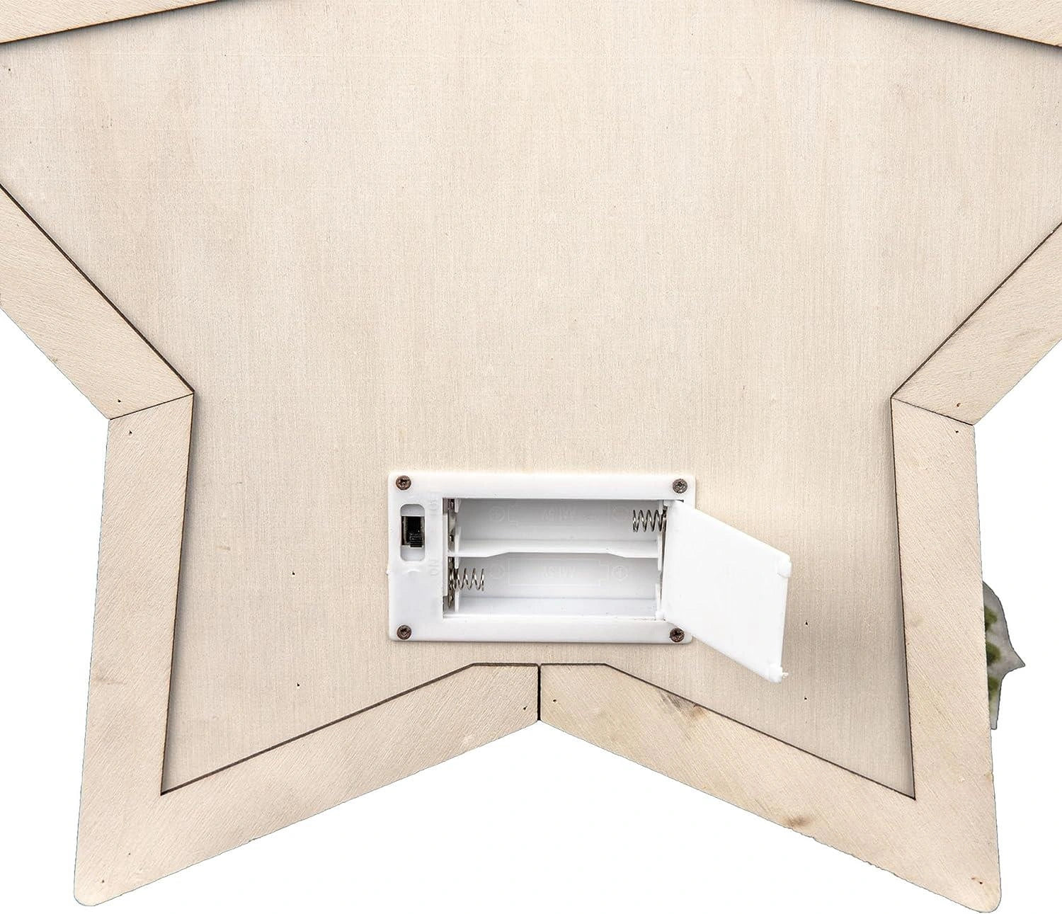 Wooden Reindeer Scene LED Christmas Tabletop Star Frame 38cm B/O Xmas Home Decor