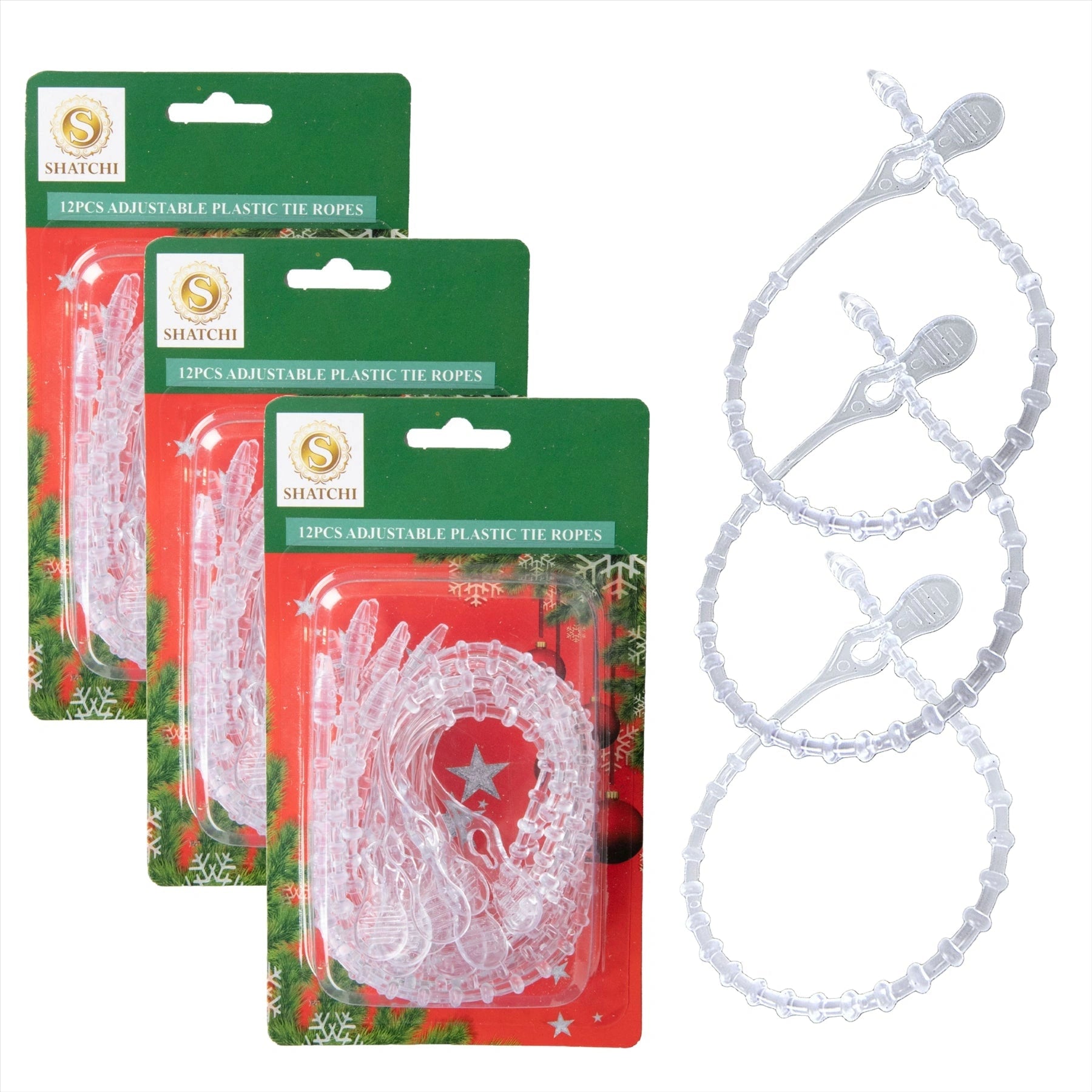 33cm Adjustable Cable Tie Christmas Tree Wreath Garland Rope Xmas Light Wire X48