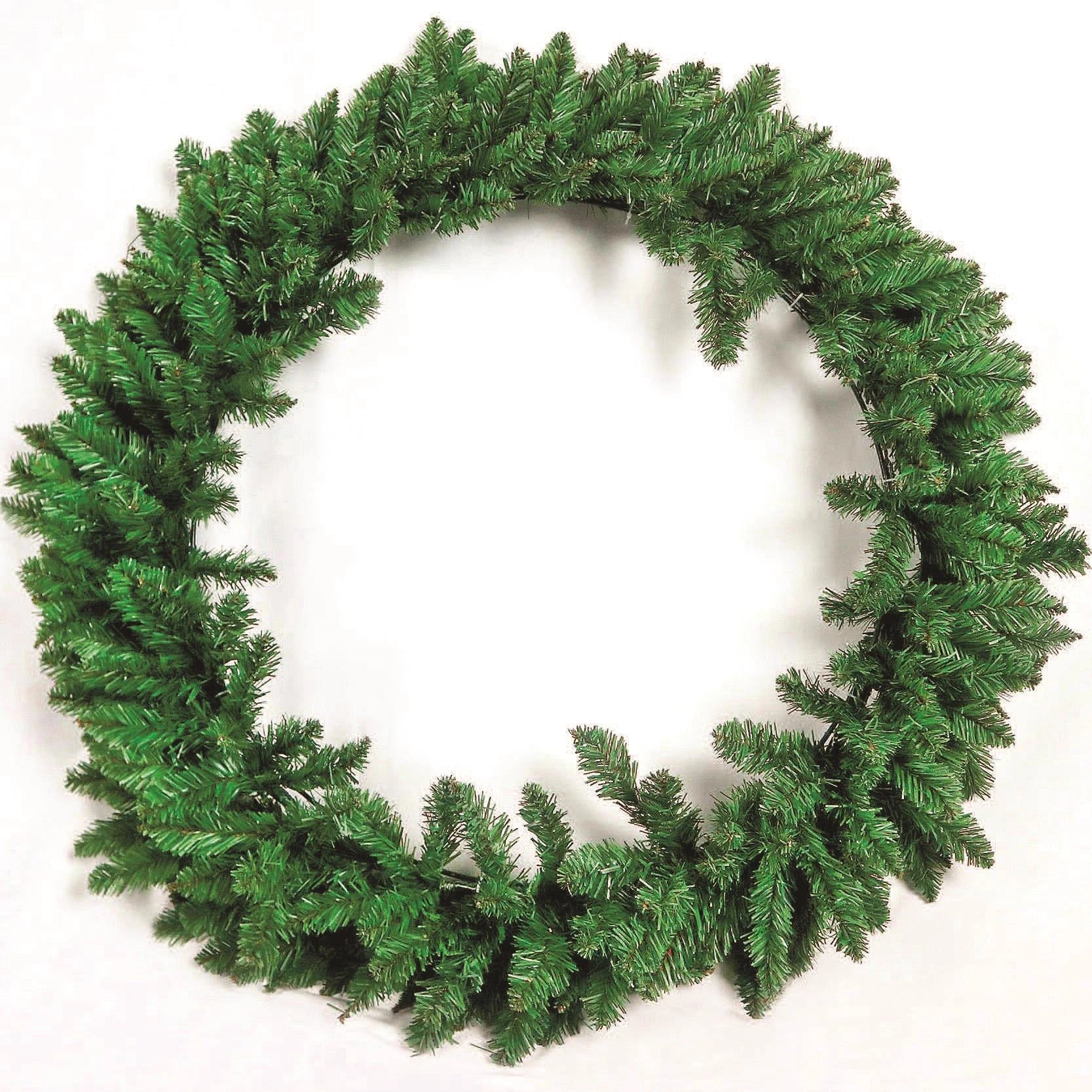 Christmas Wreath Green Pre Lit LED Bushy Pine Wall Door Xmas Home Decors 120cm
