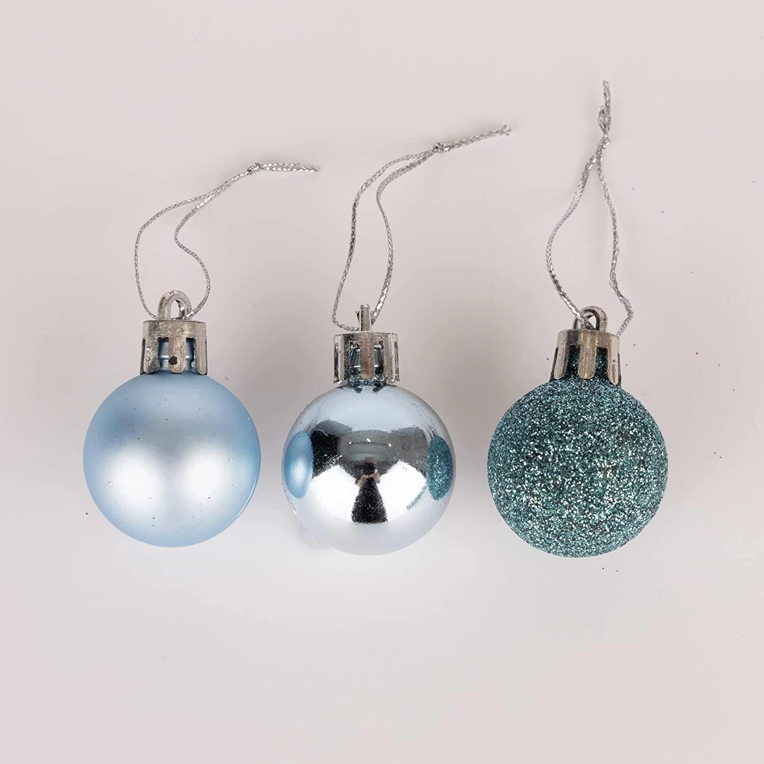 24X Christmas Baubles Tree Ornament Light Blue Ball Xmas Hanging Decoration 30mm