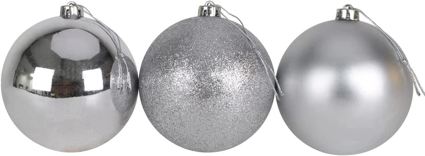 Baubles Silver 10Cm-6Pcs Set