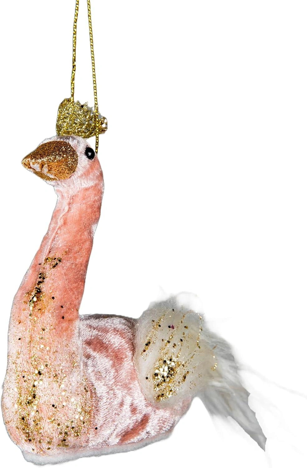 3X Christmas Hanging Ornaments Tree Pendants Pink Swan 12X13cm Xmas Decoration