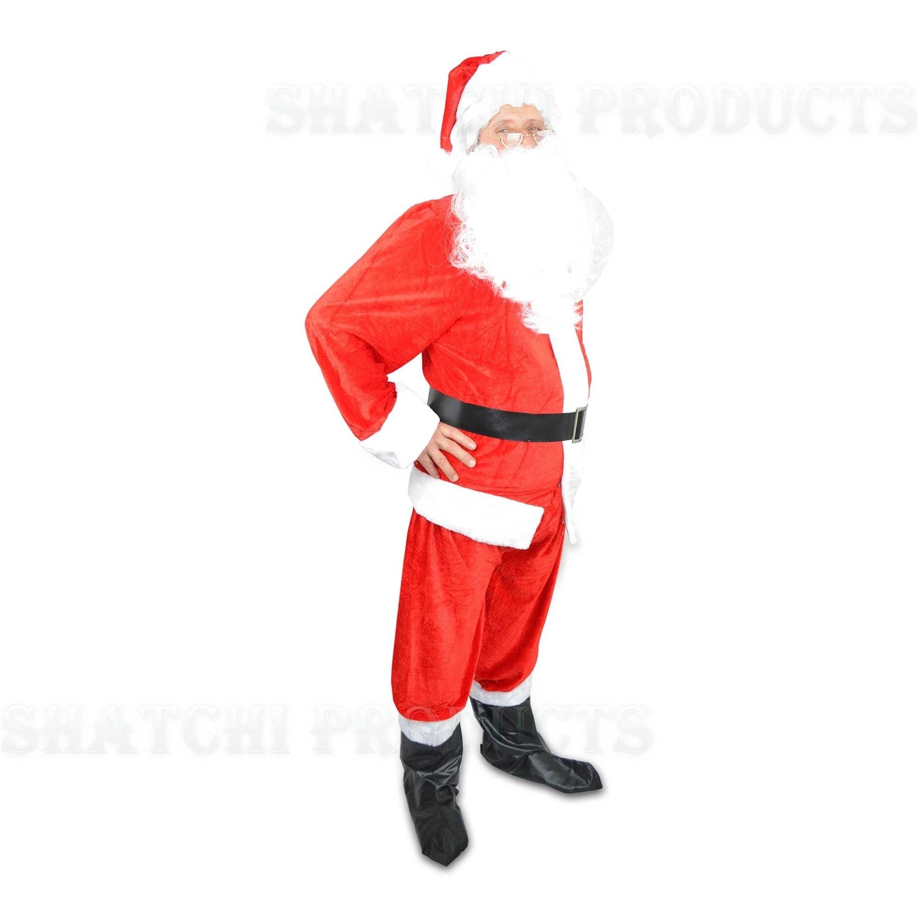 Santa Claus Suit Costume Father Christmas Outfit Velvet Fancy Dress Party XXL