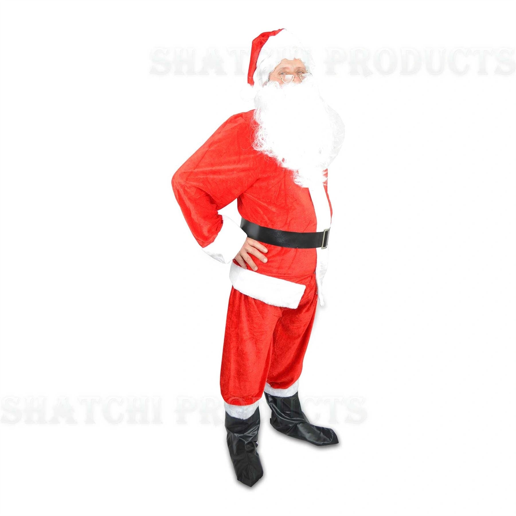 Santa Claus Suit Costume Father Christmas Outfit Velvet Fancy Dress Party XXL