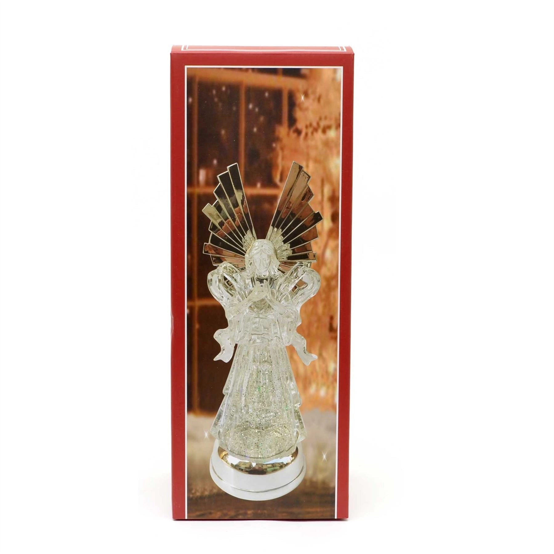 Christmas LED Angel Nativity Figures Swirling Glitter Tabletop Xmas Decor 38CM