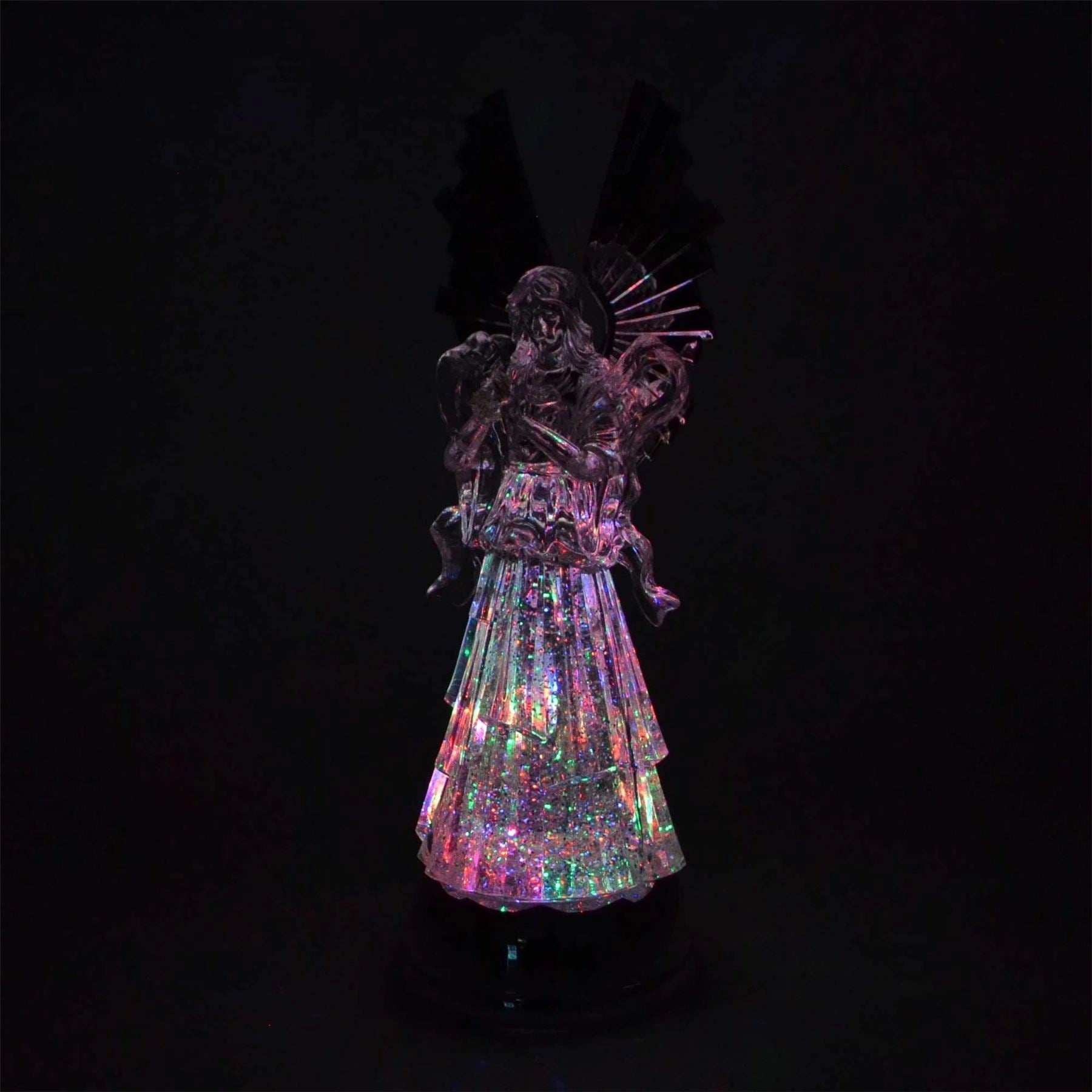 Christmas LED Angel Nativity Figures Swirling Glitter Tabletop Xmas Decor 38CM