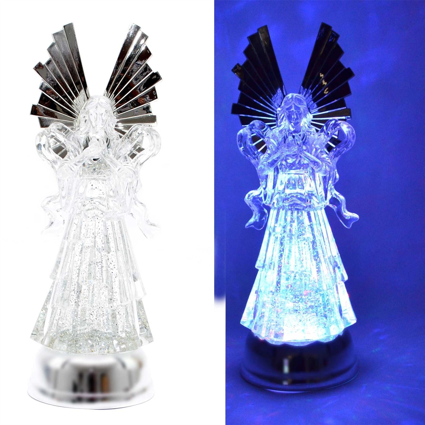 Christmas LED Angel Nativity Figures Swirling Glitter Tabletop Xmas Decor 38CM