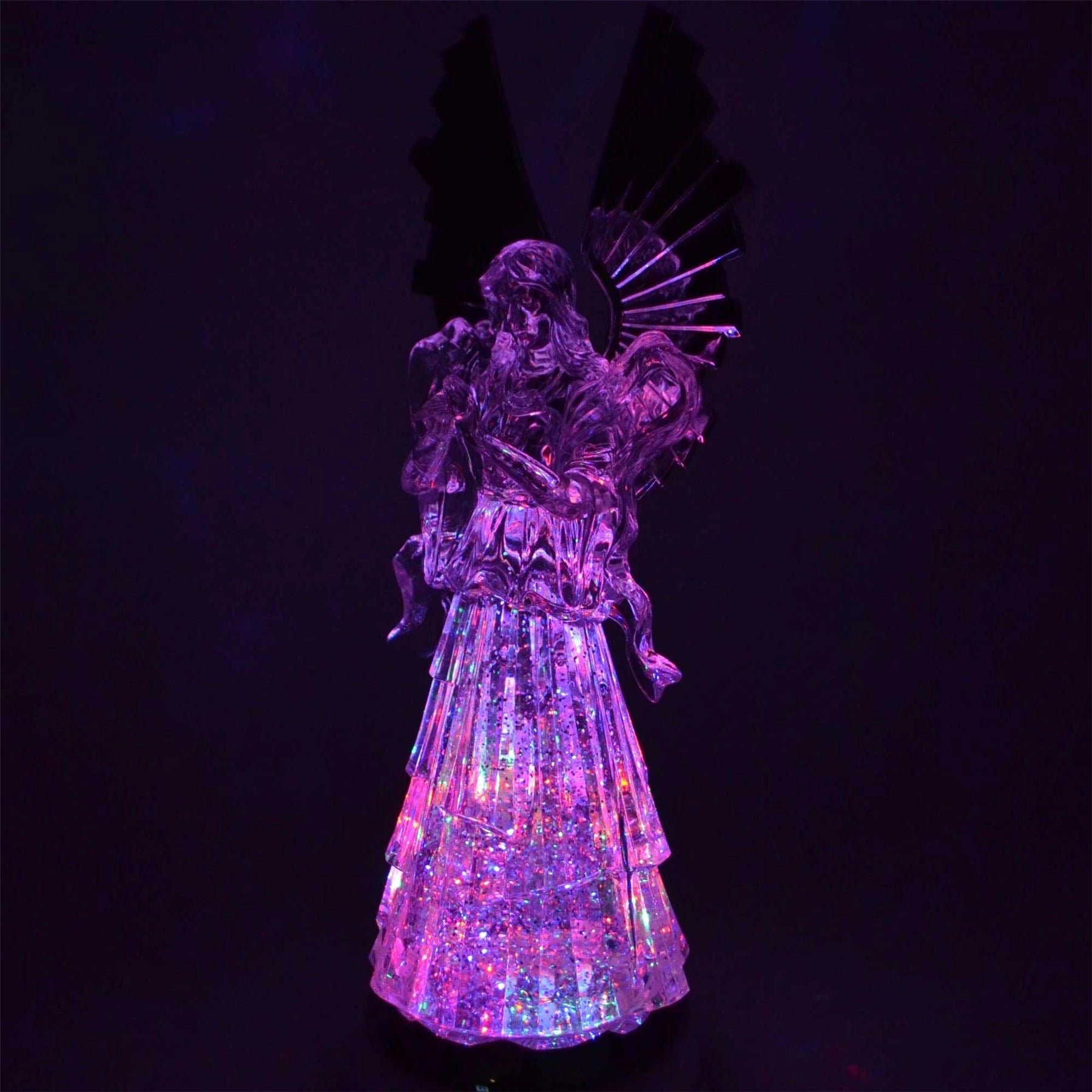 Christmas LED Angel Nativity Figures Swirling Glitter Tabletop Xmas Decor 38CM