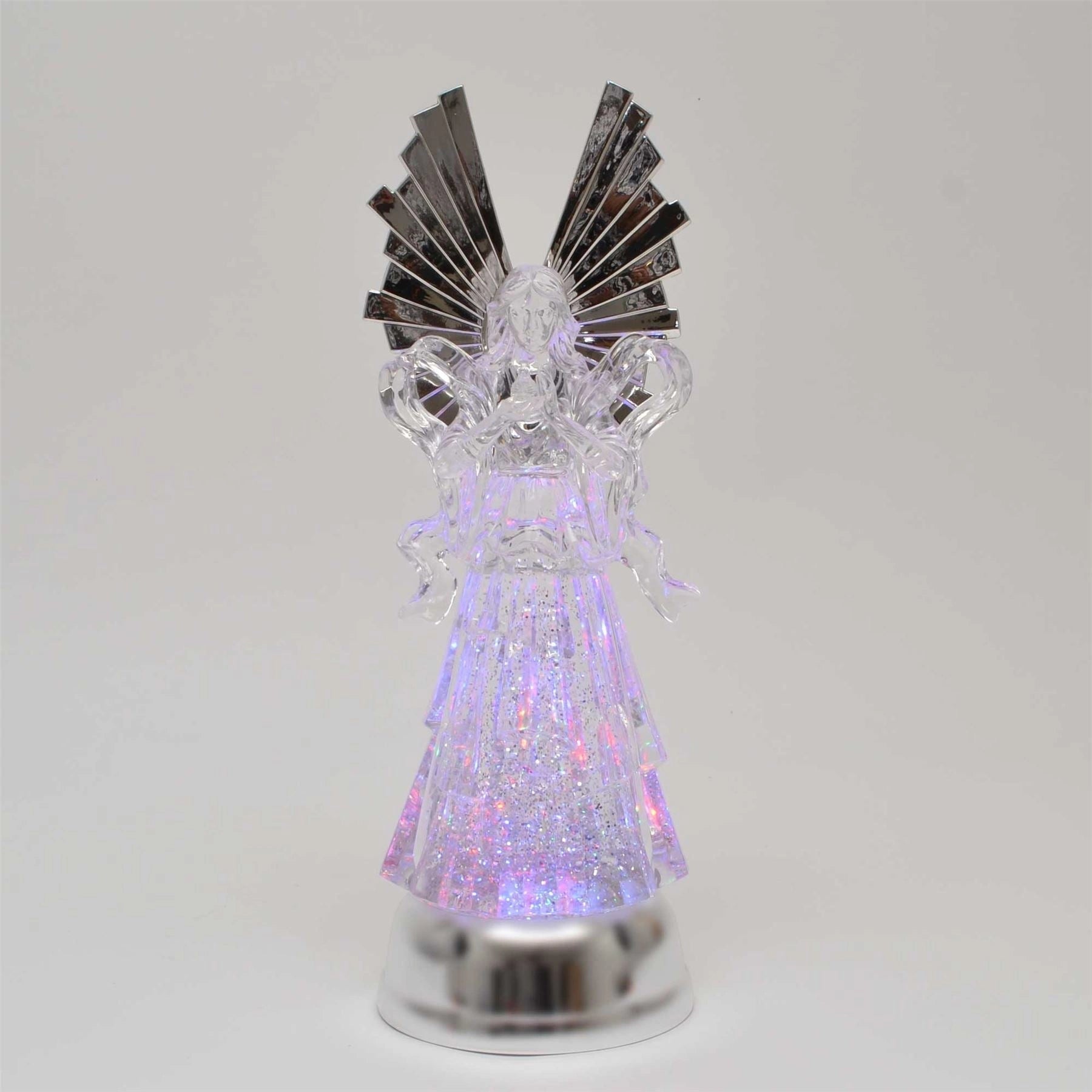 14.75In Angle Christmas Nativity Figure Swirling Glitter Xmas Decorations