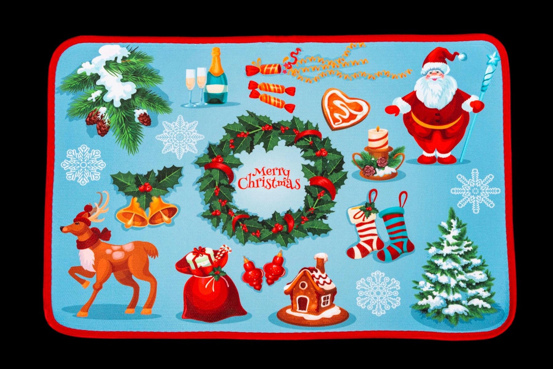 3 Assorted Santa Christmas Door Mats Xmas Decorations Home FLoor Rugs Garden